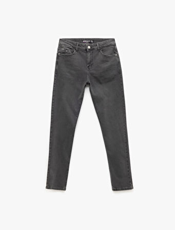 Normal Paça Pamuklu Cep Detaylı Slim Fit Jean Pantolon - Brad Jean
