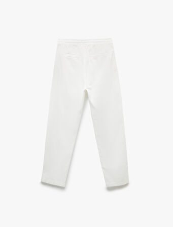 Pamuklu Cep Detaylı Beli Bağcıklı Pantolon