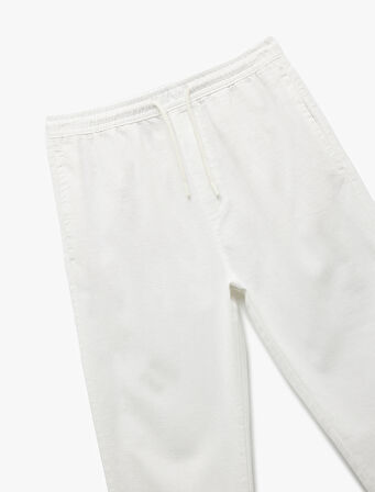 Pamuklu Cep Detaylı Beli Bağcıklı Pantolon