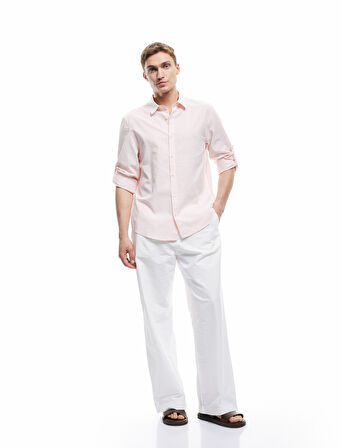 Pamuklu Regular Fit Klasik Yaka Uzun Kollu Gömlek