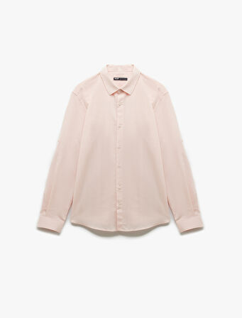 Pamuklu Regular Fit Klasik Yaka Uzun Kollu Gömlek