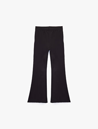 Beli Lastikli Basic İspanyol Paça Pantolon