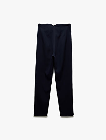 Slim Fit Düğmeli Yüksek Bel Cigarette Kumaş Pantolon