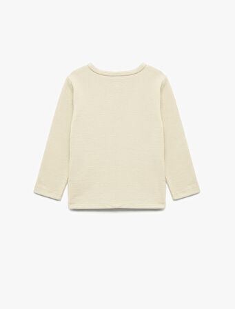 Pamuklu Uzun Kollu Düğmeli Tişört