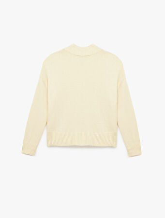 Dik Yaka Uzun Kollu Basic Triko Kazak