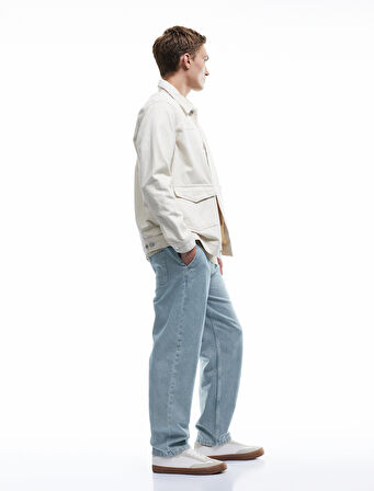 Beli Bağcıklı Cep Detaylı Pamuklu Rahat Kesim Denim Pantolon