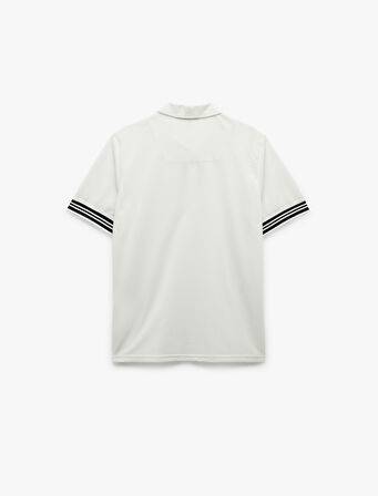 Fermuarlı Çizgi Detaylı Regular Fit Pike Kumaş Kısa Kollu Polo Yaka Tişört