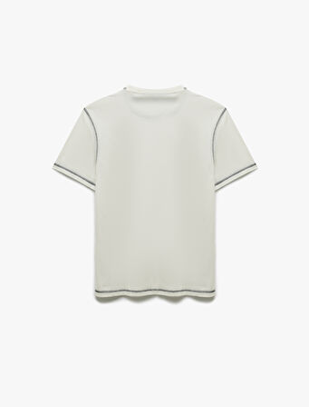 Kısa Kollu Pamuklu Regular Fit  Dikiş Detaylı Bisiklet Yaka Baskılı Lisanslı Yale Tişört