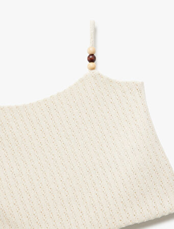 Boncuk Detaylı İnce Askılı Kolsuz Dokulu Atlet