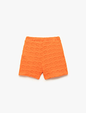 Beli Lastikli Dokulu Mini Şort Etek