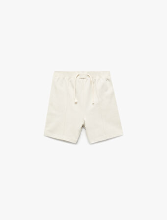 Pamuklu Cep Detaylı Beli Bağcıklı Şort