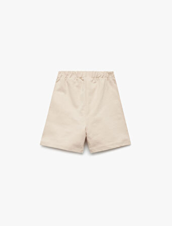 Cep Detaylı Pamuklu Beli Bağcıklı Şort