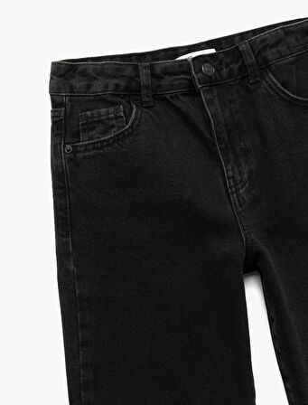Cep Detaylı Rahat Kesim Pamuklu Denim Pantolon