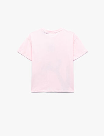 Lisanslı Tweety ve Sylvester Baskılı Kısa Kollu Bisiklet Yaka Pamuklu Tişört