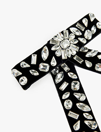 Boncuk Detaylı Fiyonklu Saç Tokası