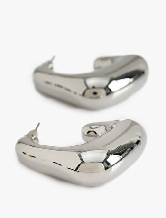 Büyük Boy Geometrik Halka Küpe