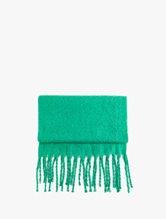 Yumuşak Dokulu Püsküllü Uzun Atkı