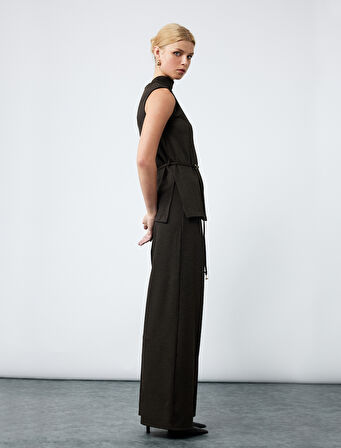 Normal Bel Regular Fit Uzun Geniş Paça Palazzo Pantolon