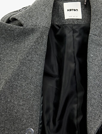 Cepli Uzun Kollu Kemerli Kruvaze Uzun Kaşe Kaban