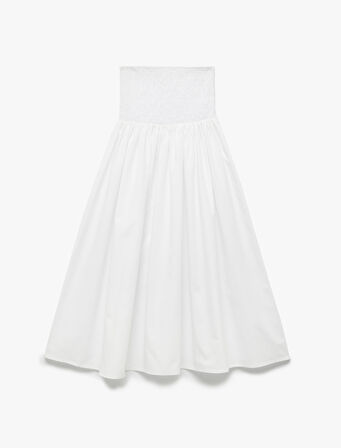 Pamuklu Gipeli Poplin Kloş Uzun Etek