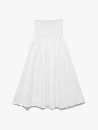 Pamuklu Gipeli Poplin Kloş Uzun Etek