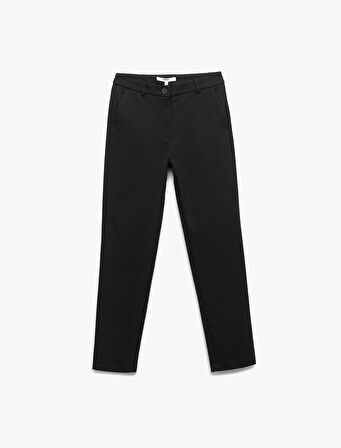 Normal Bel Yan Cepli Kumaş Cigarette Pantolon