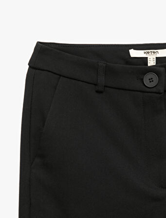 Normal Bel Yan Cepli Kumaş Cigarette Pantolon