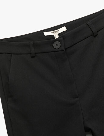 Normal Bel Yan Cepli Kumaş Cigarette Pantolon