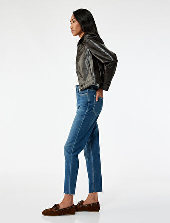 Yüksek Bel Mom Jean Pantolon - Mom Slim Jean
