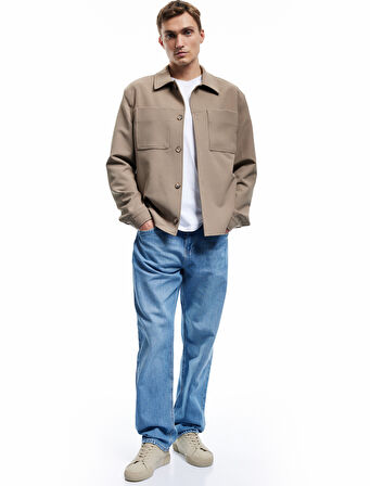 Pamuklu Normal Bel Cep Detaylı Vintage Straight Fit Jean Pantolon