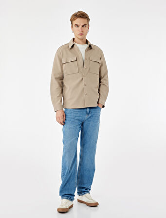 Pamuklu Normal Bel Cep Detaylı Vintage Straight Fit Jean Pantolon