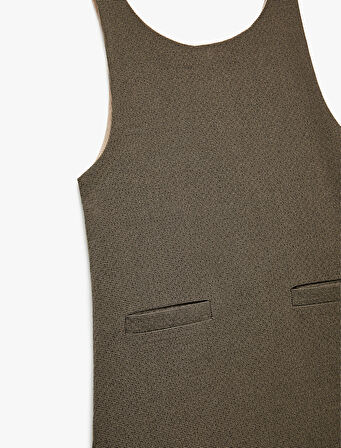 A Kesim Bisiklet Yaka Kolsuz Jile Elbise