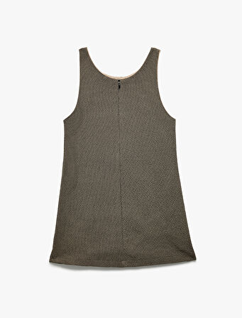 A Kesim Bisiklet Yaka Kolsuz Jile Elbise