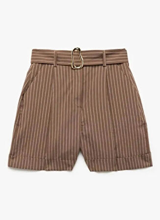 Koton x Melis Agazat Kahverengi Kadın Regular Fit Şort 5SAK40492PW