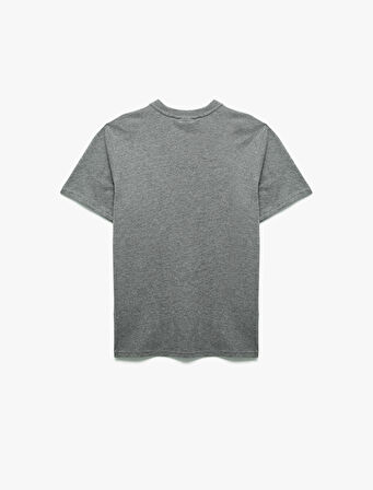Kısa Kollu Regular Fit Bisiklet Yaka Baskılı Lisanslı Harvard Tişört
