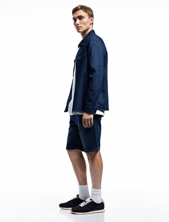 Normal Bel Pamuklu Bermuda Oversize Jean Şort