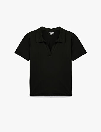 Kısa Kollu Polo Yaka Rahat Kalıp Spor Tişört