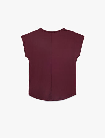 Rahat Kalıp Kısa Kollu Bisiklet Yaka Spor Tişört