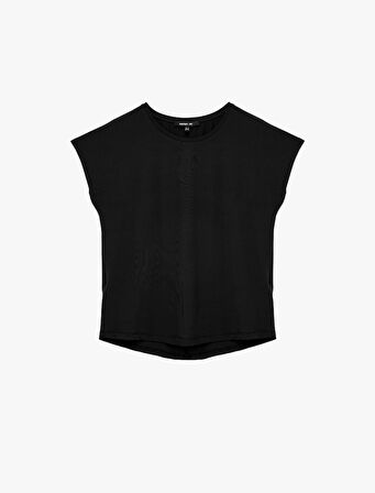 Rahat Kalıp Kısa Kollu Bisiklet Yaka Spor Tişört