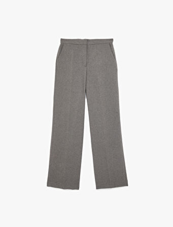 Cep Detaylı Geniş Paça Kumaş Pantolon