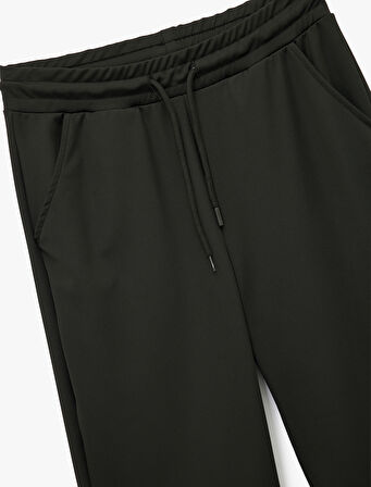 Ekstra Yüksek Bel Cep Detaylı Spor Jogger Eşofman Altı