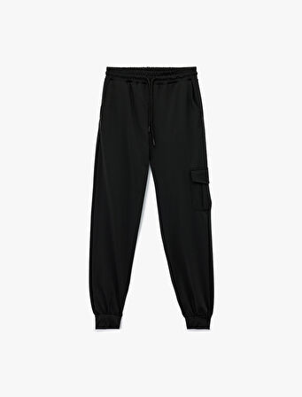 Yüksek Bel Cep Detaylı Rahat Kalıp Spor Jogger Eşofman Altı