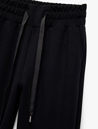 Yüksek Bel Modal Karışımlı Bağcıklı Cepli Jogger Eşofman Altı