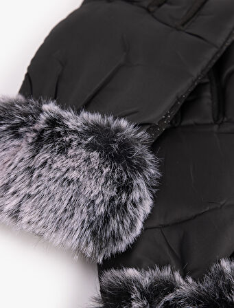 Suni Kürk Detaylı Şişme Kayak Eldiveni