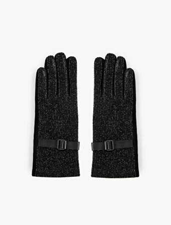 Kemer Detaylı Simli Eldiven