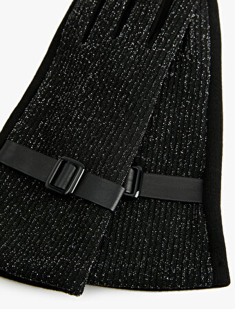 Kemer Detaylı Simli Eldiven