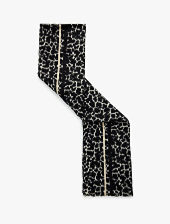 Leopar Desenli Uzun Atkı