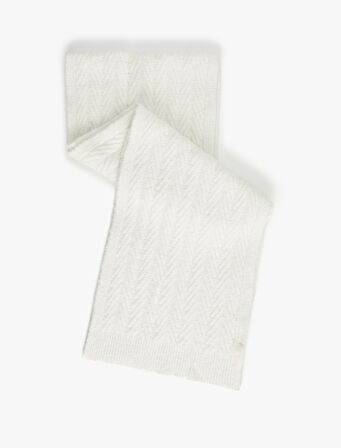 Saç Örgü Dokulu Uzun Atkı