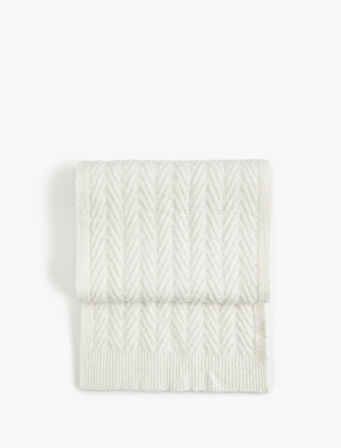 Saç Örgü Dokulu Uzun Atkı