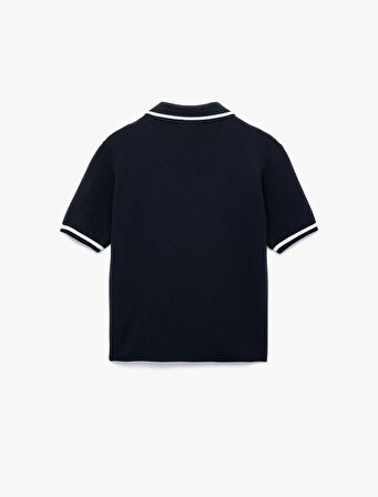 Düğmeli Kısa Kollu Polo Yaka Triko Kazak